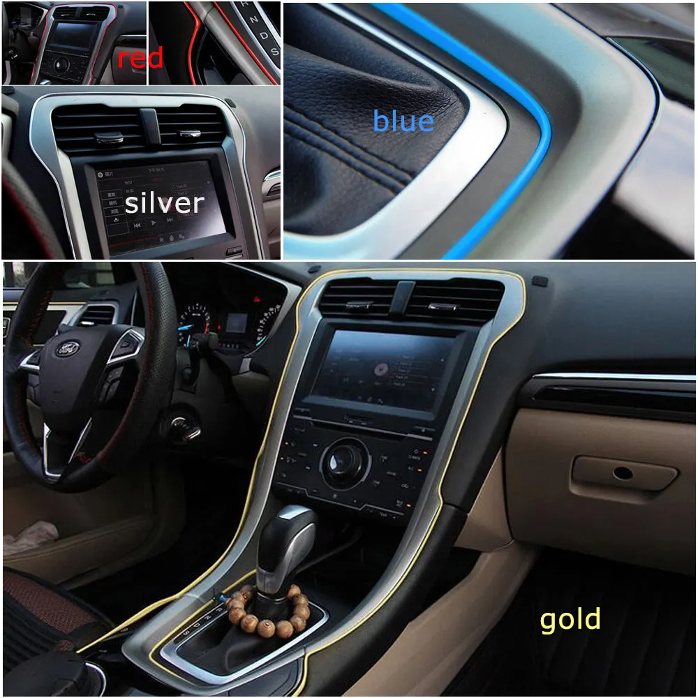 

1M Universal Car Door Dashboard Air Outlet Steering wheel Styling Flexible Interior Decoration Moulding Trim Car Accessories