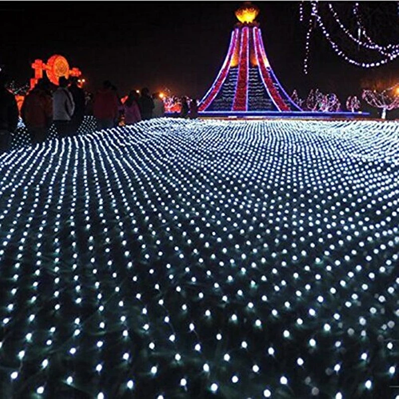 

Kmashi 4*6M 672LED Net Light Fairy Fishing Mesh Net String Lighting Outdoor Party Christmas Wedding Large Project AC110V-240V