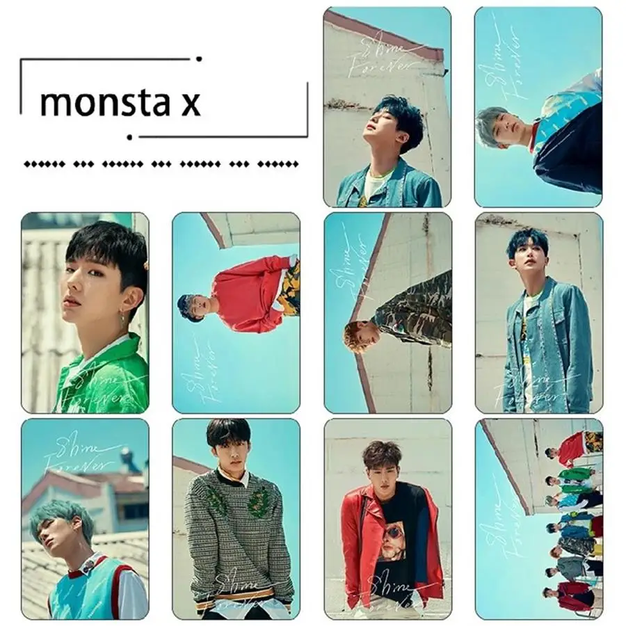 Kpop MONSTA X The Connect Album Sticky Photo Cards Новая мода HD Photo Card sticker 10 шт./компл - Цвет: Type 4