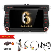 4 ядра Android 6.0 dvd-плеер автомобиля GPS 2Din 7 дюймов для Volkswagen VW Skoda поло Passat B6 CC Tiguan Гольф 5 Fabia Wi-Fi Cam 1080