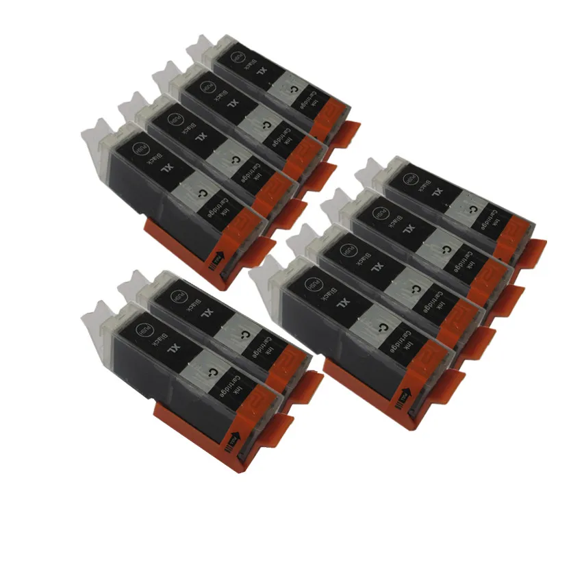 10 x Bk PGI-750 750 Черный чернильный картридж для canon PIXMA MG5470 MG5670 MG6470 MG6670 MX727 MX927 Ip7270 IX6770