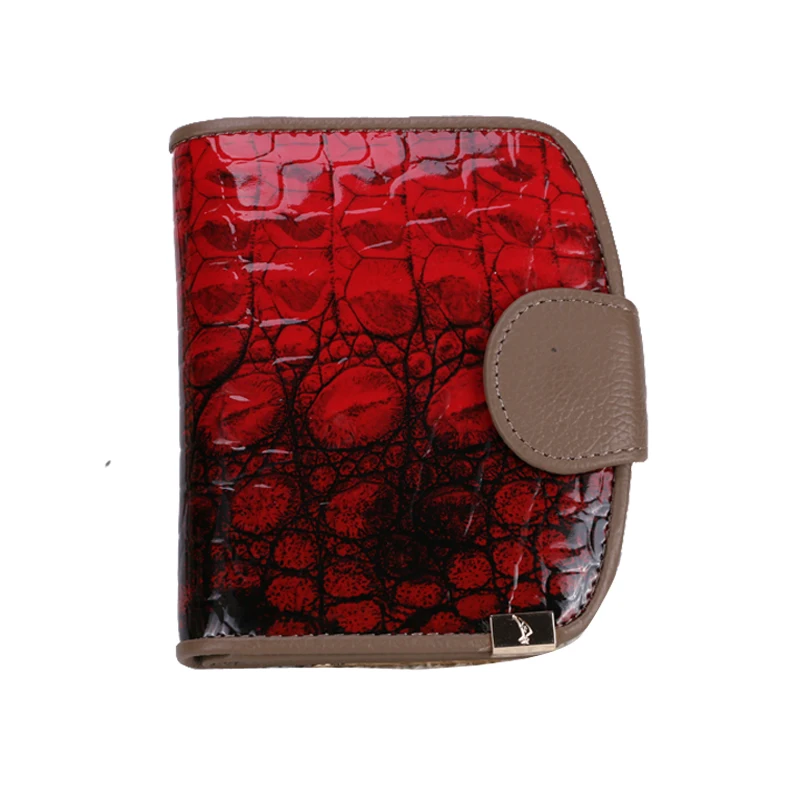Женский короткий дизайнерский кошелек из натуральной кожи, Модный классический кошелек с узором крокодила, женский кошелек