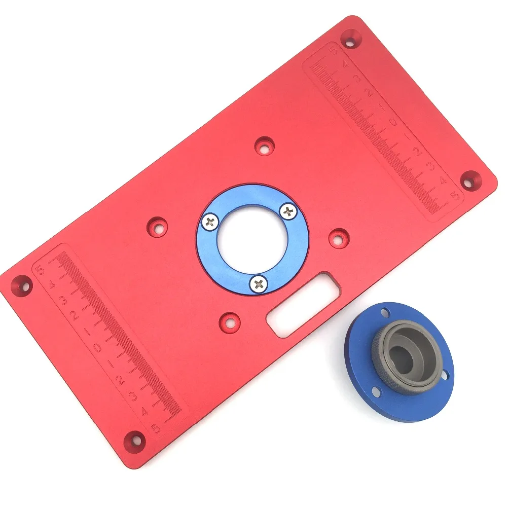 Aluminum Router Table Insert Plate with 2Pcs Insert Ring for Woodworking Bench Tools Wood Router Table Aluminum Router Table Insert Plate with 2Pcs Insert Ring for Woodworking Bench Tools Wood Router Table
