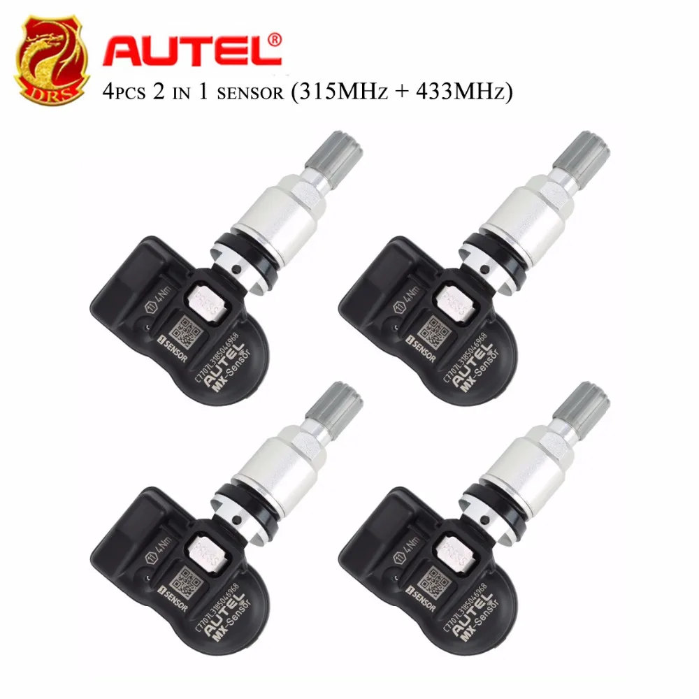 Koop 4 stks Autel MX Sensor 2 In 1 315 mhz + 433 mhz OBD2 Diagnostic Tool Programmeerbare Sensor voor bandenspanningscontrolesysteem TPMS