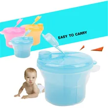 Детский портативный дозатор для молочного порошка, 1 шт., контейнер для еды, вращающаяся трехрешетчатая коробка для хранения для бутылочек для путешествий