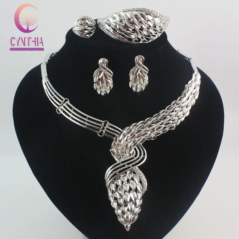 Fashion African Costume Jewelry Sets Crystal Wedding Women Bridal