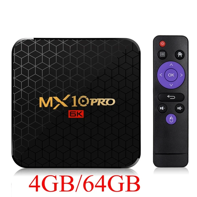 6K tv Box MX10 Pro Android 9,0 Allwinner H6 Четырехъядерный 4 ГБ 32 ГБ 64 Гб 2,4G WiFi USB3.0 Поддержка 6K* 4K H.265 Смарт медиаплеер - Цвет: 4GB 64GB