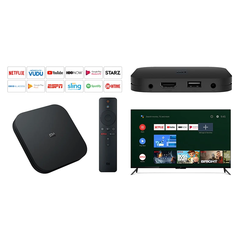 Глобальная версия Xiaomi Mi Box S 4K HDR Android TV 8.1 Ultra HD 2G 8G WI-FI Google Cast Netflix IPTV-приставка 4 Media Player