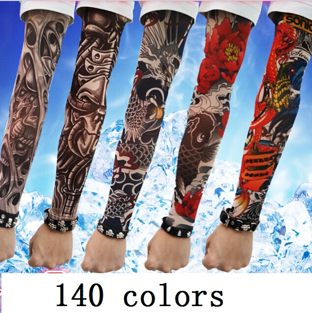 Модная мужская татуировки рукава Перчатки женские уличные лето солнцезащитный крем вискоза Перчатки любовника для верховой езды Перчатки