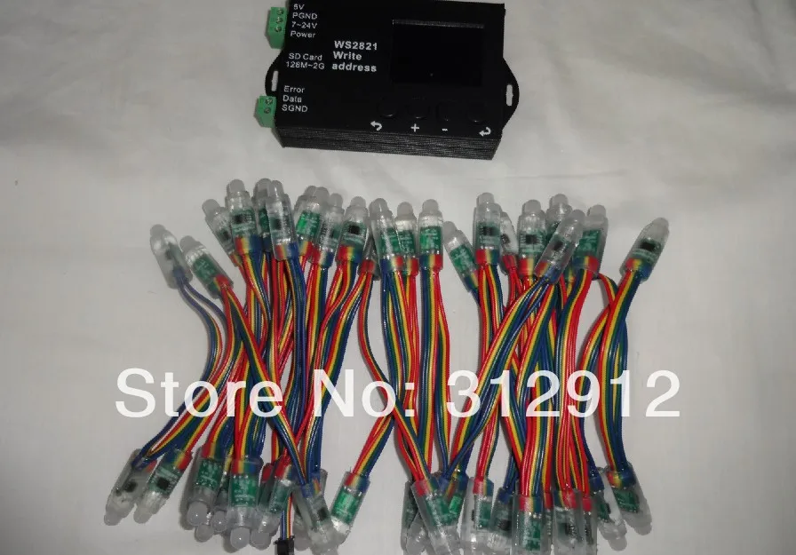 50 шт. DC5V 12 мм WS2821A DMX512 LED пиксель узел+ WS2821 DMX адрес писатель