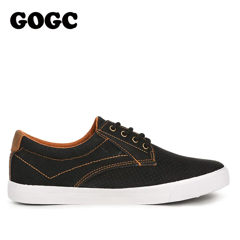 GOGC Breathable Holes Men's Casual Shoes Summer Spring Fashion Leather Shoes for Men Flat Shoes Sneakers Men Causal Footwear 759