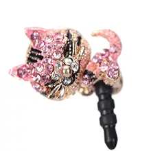 Наушники для мобильного телефона С Пылезащитным отверстием, с мультяшной защитой и украшением, с милым кошачьим сплавом