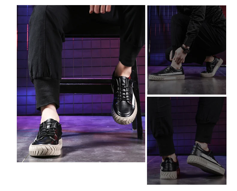 Мужские кроссовки из натуральной коровьей кожи; роскошные удобные модные мужские туфли для взрослых;# MP9269-1
