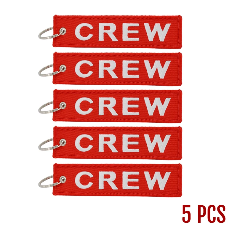 Fashion Jewelry Crew Key Chains OEM Keychain Jewelry Luggage Tag Safety Label Embroidery Crew Key Ring Chain for Aviation Gifts (6)