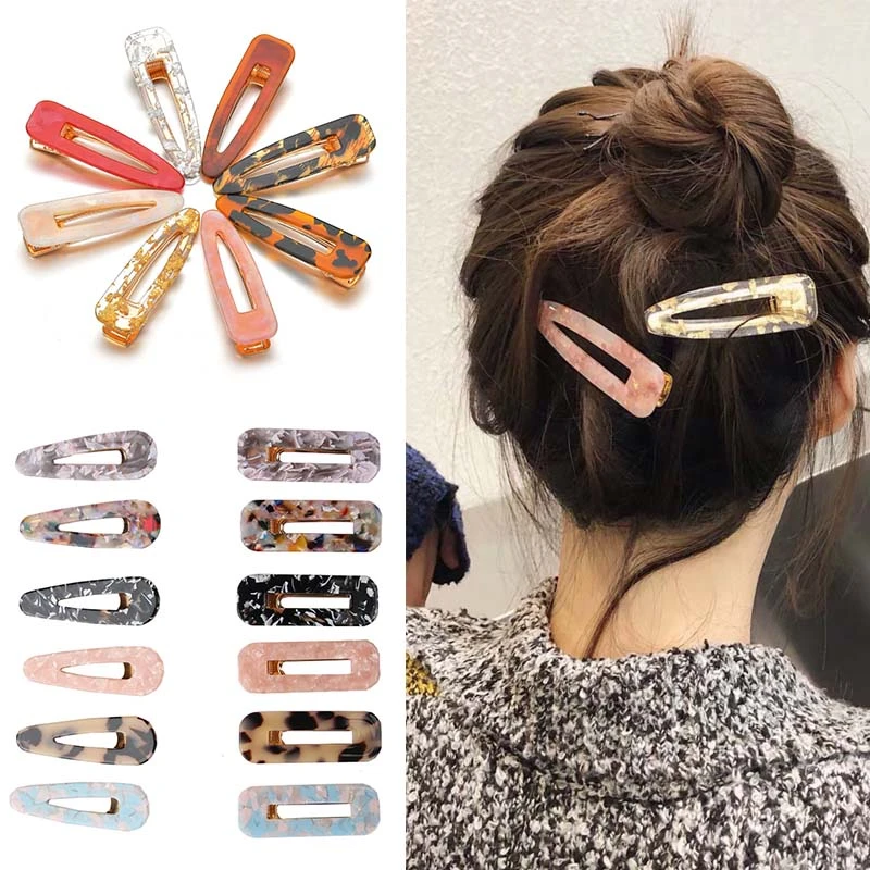 Vintage Women Geometric Acrylic Hair Clips Barrette Hairpins Hair Accessories Vintage Women Geometric Acrylic Hair Clips Barrette Hairpins Hair Accessories