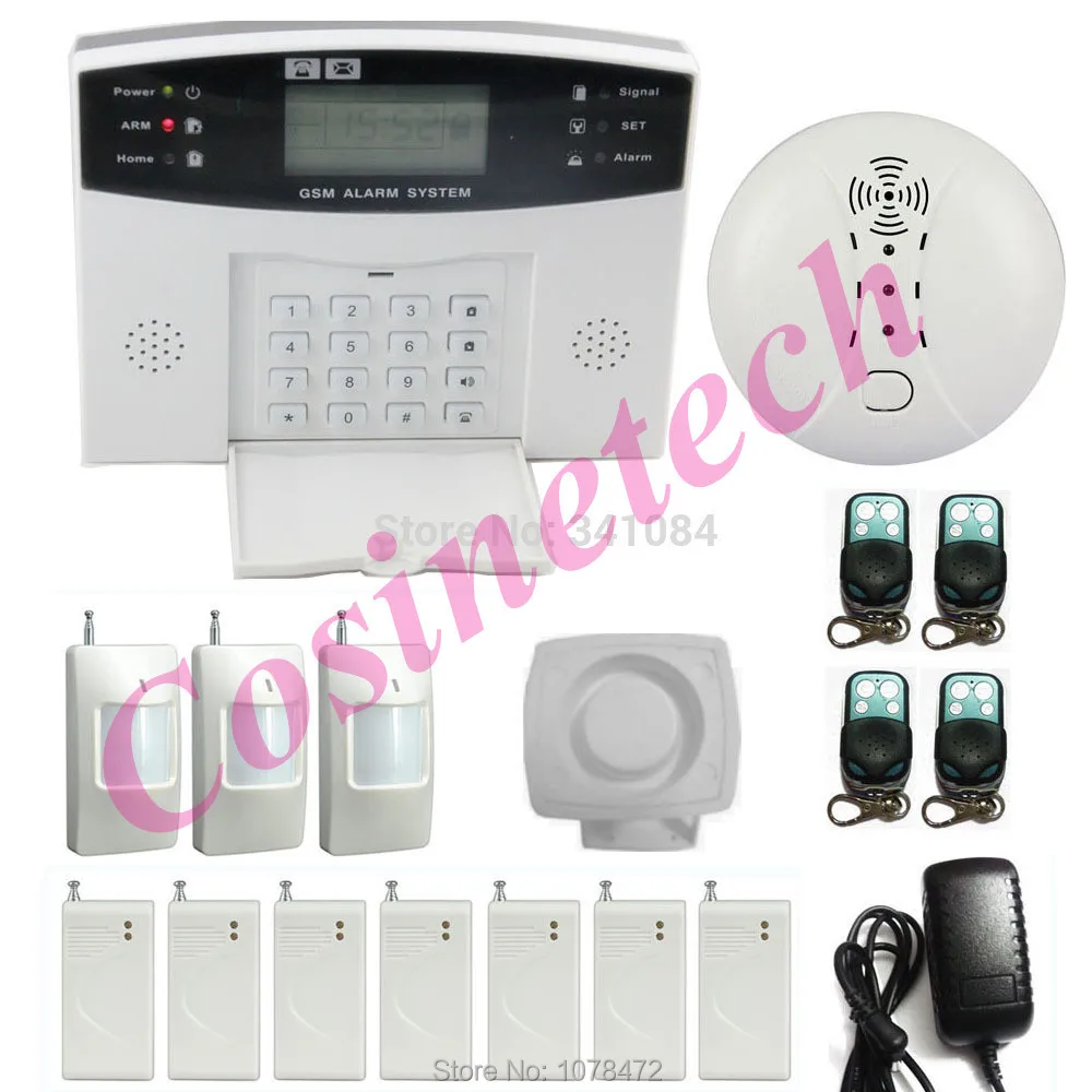 

Available for global Security Quad-band GSM Alarm System with police siren,Smoke Sensor,PIR detector,Drop shipping