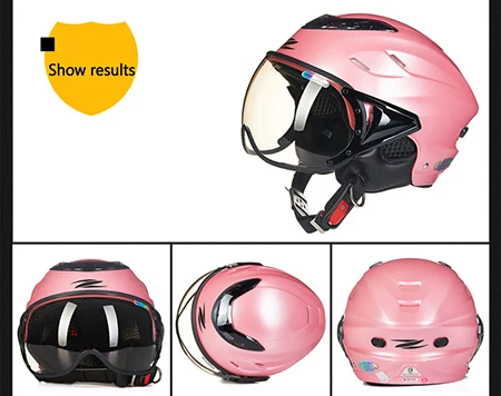 ZEUS дышащие мотоциклетные полушлемы скутер шлем с открытым лицом Casco Moto Mujer анти-УФ Casco para Motocicleta маска Capacetes - Цвет: I