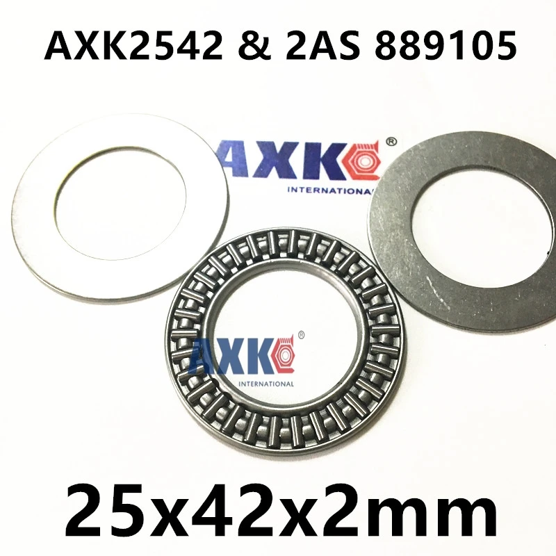 2Pcs AXK2542 & 2AS 889105 Thrust Needle Roller Bearing & Washers