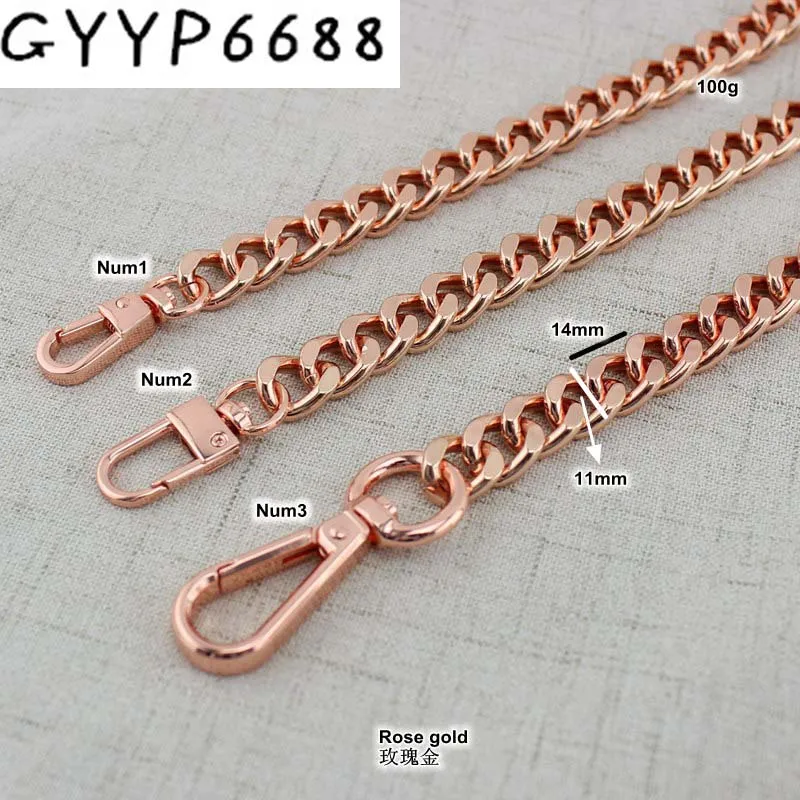 11mm NEW fashion Rose gold Aluminum Chain Bags Purses Strap Accessory Factory Quality Plating ...