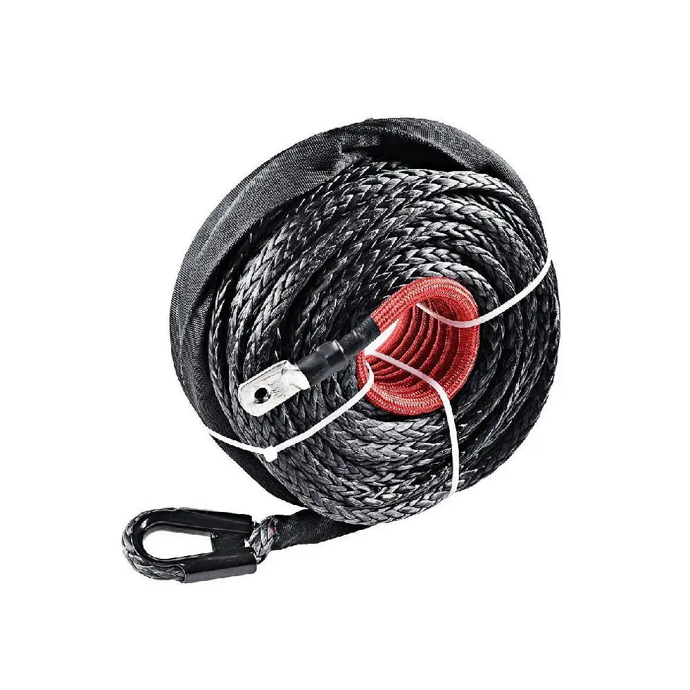 

Partol 95ft x 3/8" BLACK Synthetic Winch Rope Line Cable 20500LBS w/Protective Sleeve For ATV UTV Truck Boat Tow Rope Strap Belt