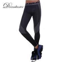 Компрессионные Мужские обтягивающие штаны для бега, длинные брюки с принтом, быстросохнущие дышащие спортивные Леггинсы для спортзала, штаны для баскетбола, бодибилдинга