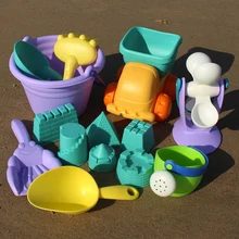 Мягкие силиконовые пляжные игрушки для песка для детей песочница Набор морской песок ведро грабли песочные часы стол для игры и веселья Лопата плесень