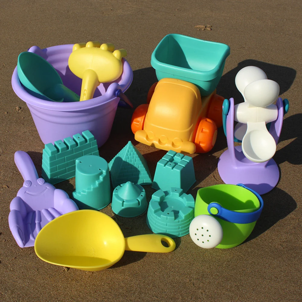 

Soft Silicone Beach Sand Toys for Children SandBox Set Kit Sea Sand Bucket Rake Hourglass Water Table play and fun Shovel mold