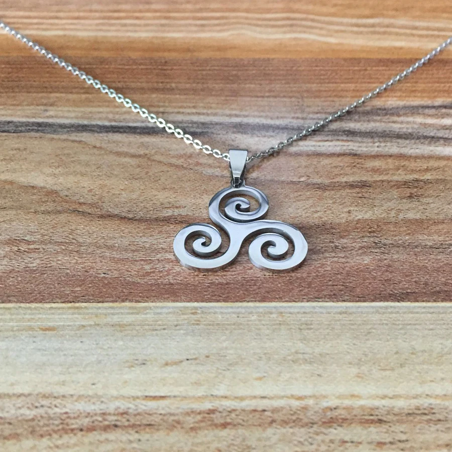 HOBBORN Трендовое женское ожерелье с волком из нержавеющей стали Triskele Triskelion Allison Argent, мужские подвески и ожерелья, ювелирное изделие, подарок