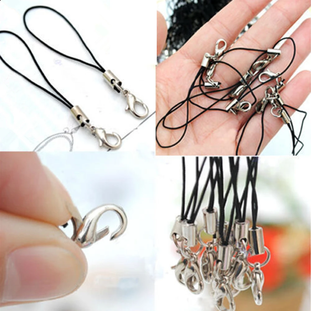 

Wholesale 100Pcs/set Mobile Phone Lanyard Cards Lobster Clasp Straps Multi-Function Phone Badge ID Key Holder Cell Phone Ropes