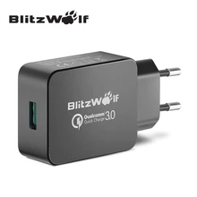 BlitzWolf QC3.0 сертифицировано 18 Вт USB зарядное устройство ЕС адаптер с Power3S Tech для Xiaomi для samsung Chagers для iPhone