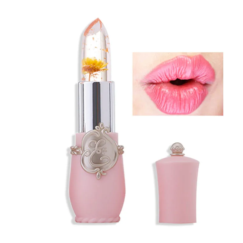 

ISHOWTIENDA Fragrance 6Pcs/Set Waterproof Beauty Bright Flower Crystal Jelly Lipstick Magic Temperature Change Color Makeup