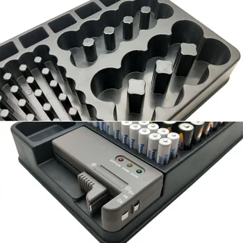 

Battery Storage Organizer Holder Battery Caddy Rack Case Box with Tester ALI88