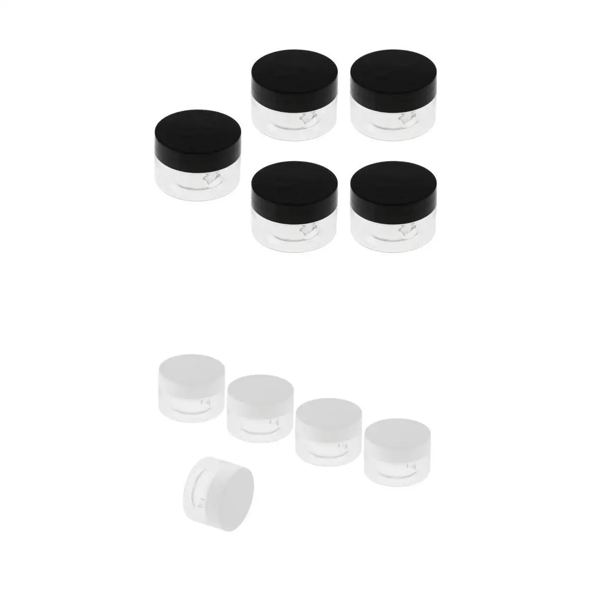 10x Jar Cosmetic Sample Clear PET Plastic Containers, Empty Round Containers & Lids 30g for Lip Balm Make Up Eye Shadow Powder