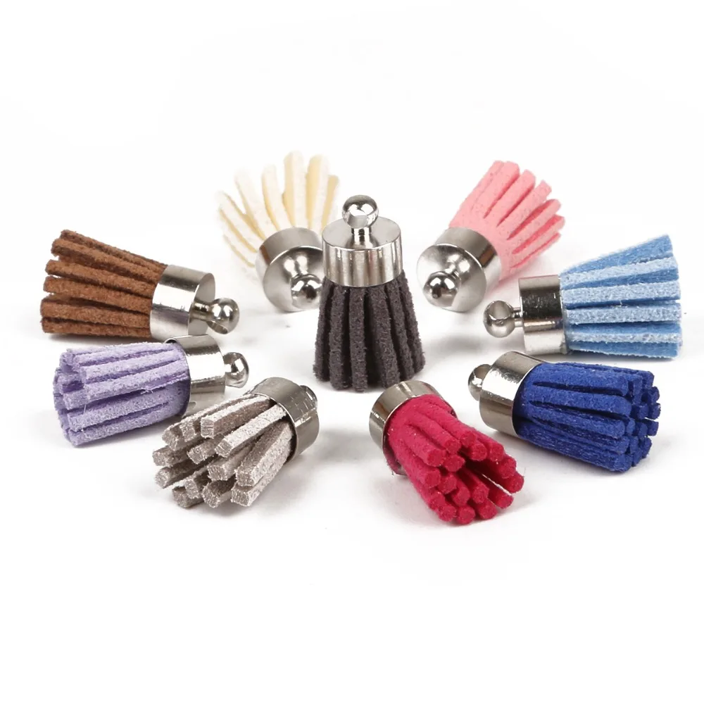 Best Mixed 20pcs bag Suede Tassel Hanging Curtains For Phone Craft Handmade Pendant Earring Necklace Keychain DIY Jewelry Accessories