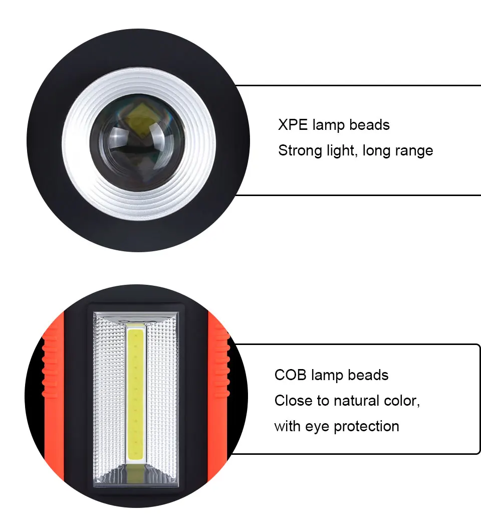 High Power LED Work Light Rechargeable Work Light Portable Lantern Searchlight LED Focus Rechargeable Magnetic Hanging Hook Lamp (5)