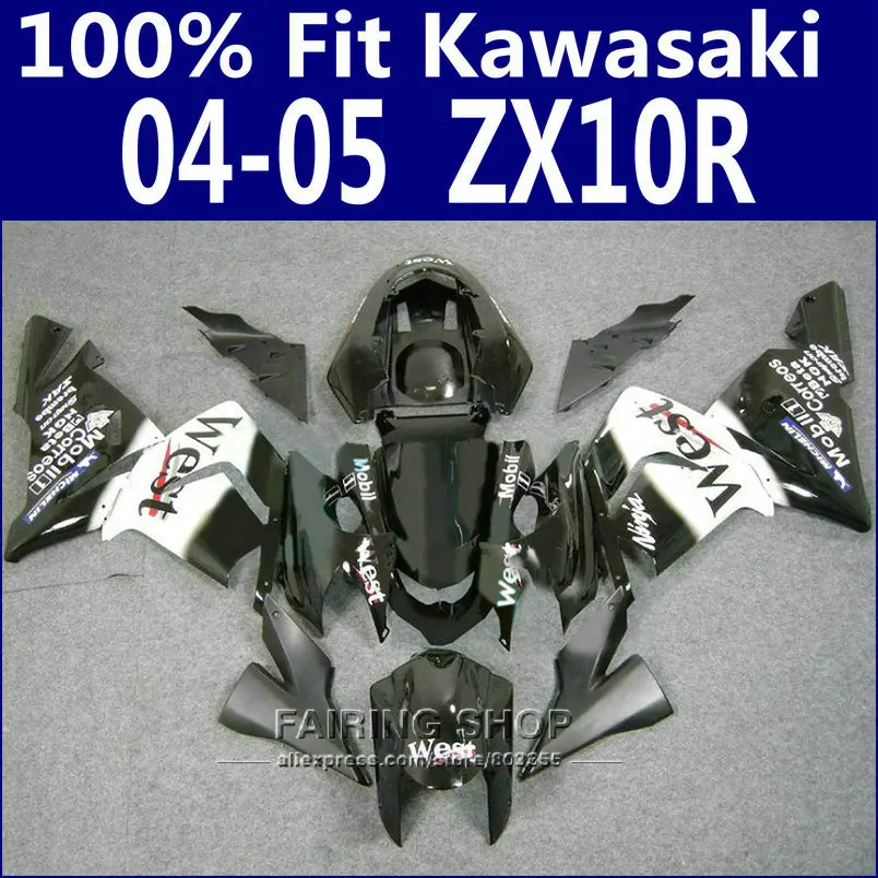 

WEST Zx10r zx-10r 2004 2005 04 05 Best quality Fairings For Kawasaki Ninja Fairing kit EMS Free x17