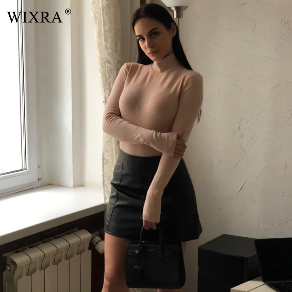 Женский комбидресс с высоким воротником WIXRA сексуальный комбинезон длинным