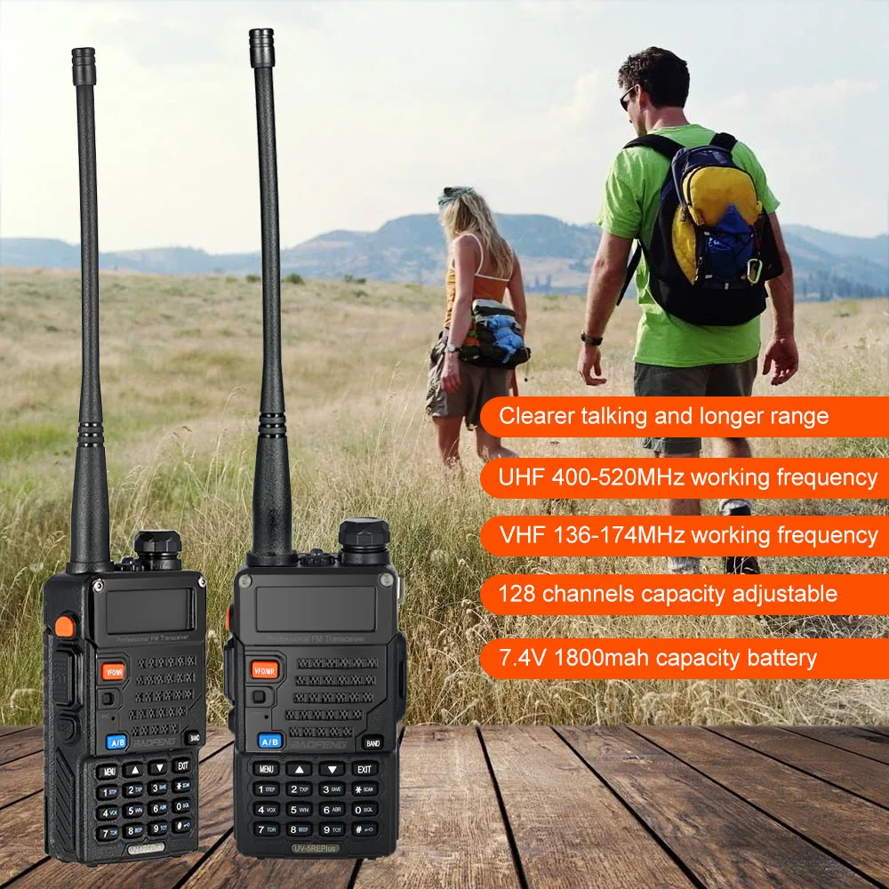 Baofeng UV-5RE Plus портативная радио двухсторонняя радиостанция рация 5 Вт vhf uhf двухдиапазонный коммуникатор Портативный Трансивер