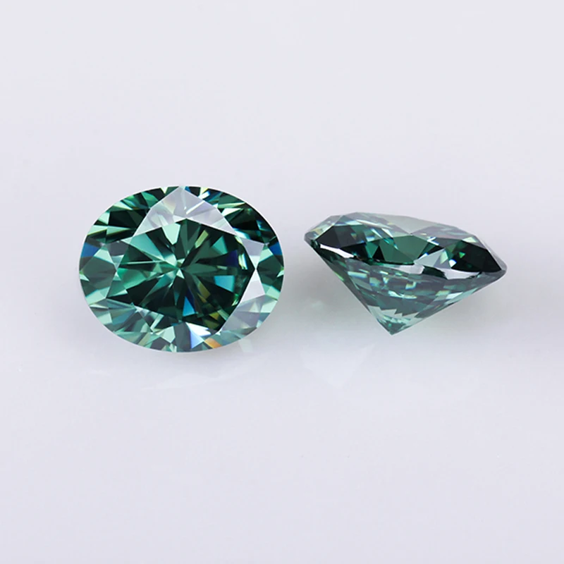 green moissanite oval