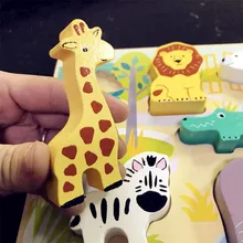 Деревянные красочные стереоскопические 3D головоломки мультфильм Животные развитие детей игрушки Пазлы Дети когнитивные игрушки подарки