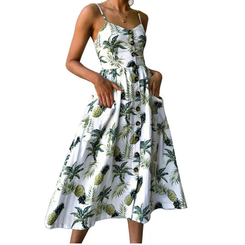 

Zanzea Hot Sale Real Plus Size Vestido De Festa Summer Women Dress 2019 Sexy Bohemian Floral Tunic Sundress Pocket Female Brand