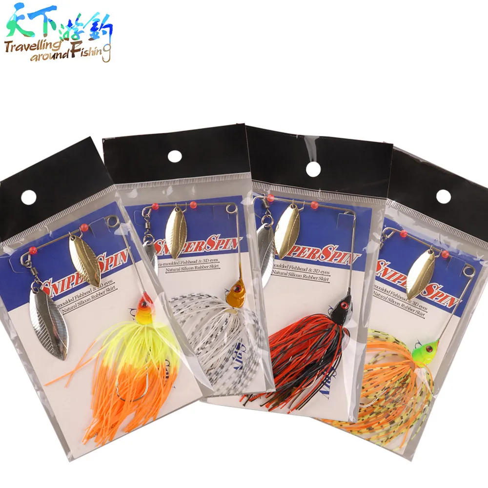 Spinnerbait Bass Fishing Lure 12cm/5g Blade Skirt Metal Spoon Spinner Bait Rig Pike Carp Fishing