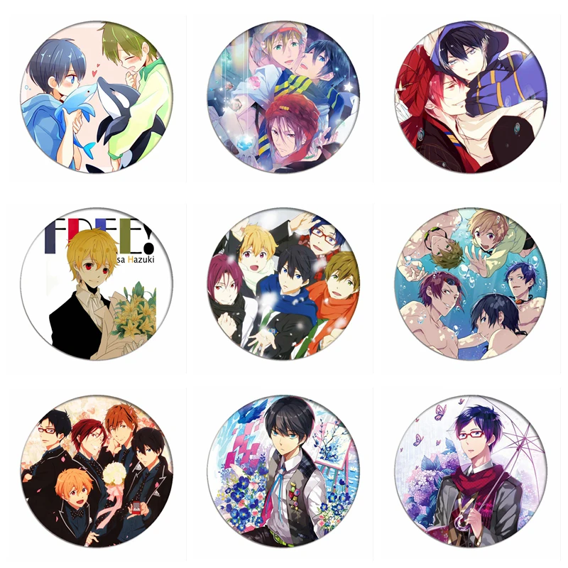 1 шт. бесплатно! Iwatobi значок для плавания косплея Nanase брошь Haruka булавки Тачибана