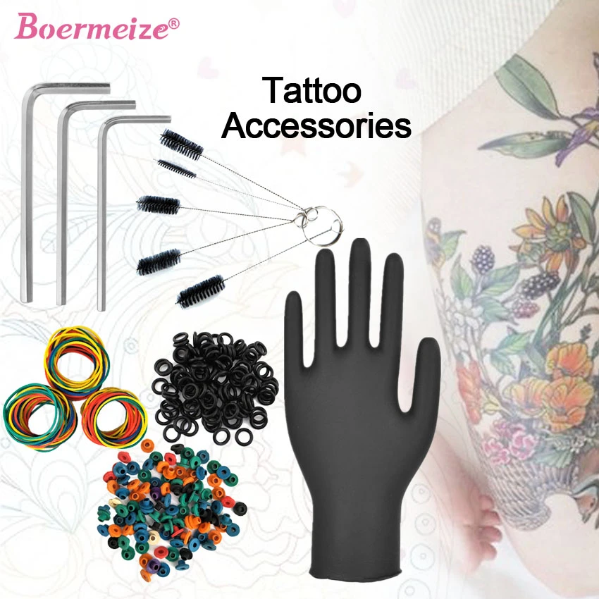 Tattoo Rubber Bands O Rings Grommets Pin Cushion Cleaning Brush Gloves Wrench For Tattoo Machine Supplies Accessories Tools Set Tattoo Accesories Aliexpress