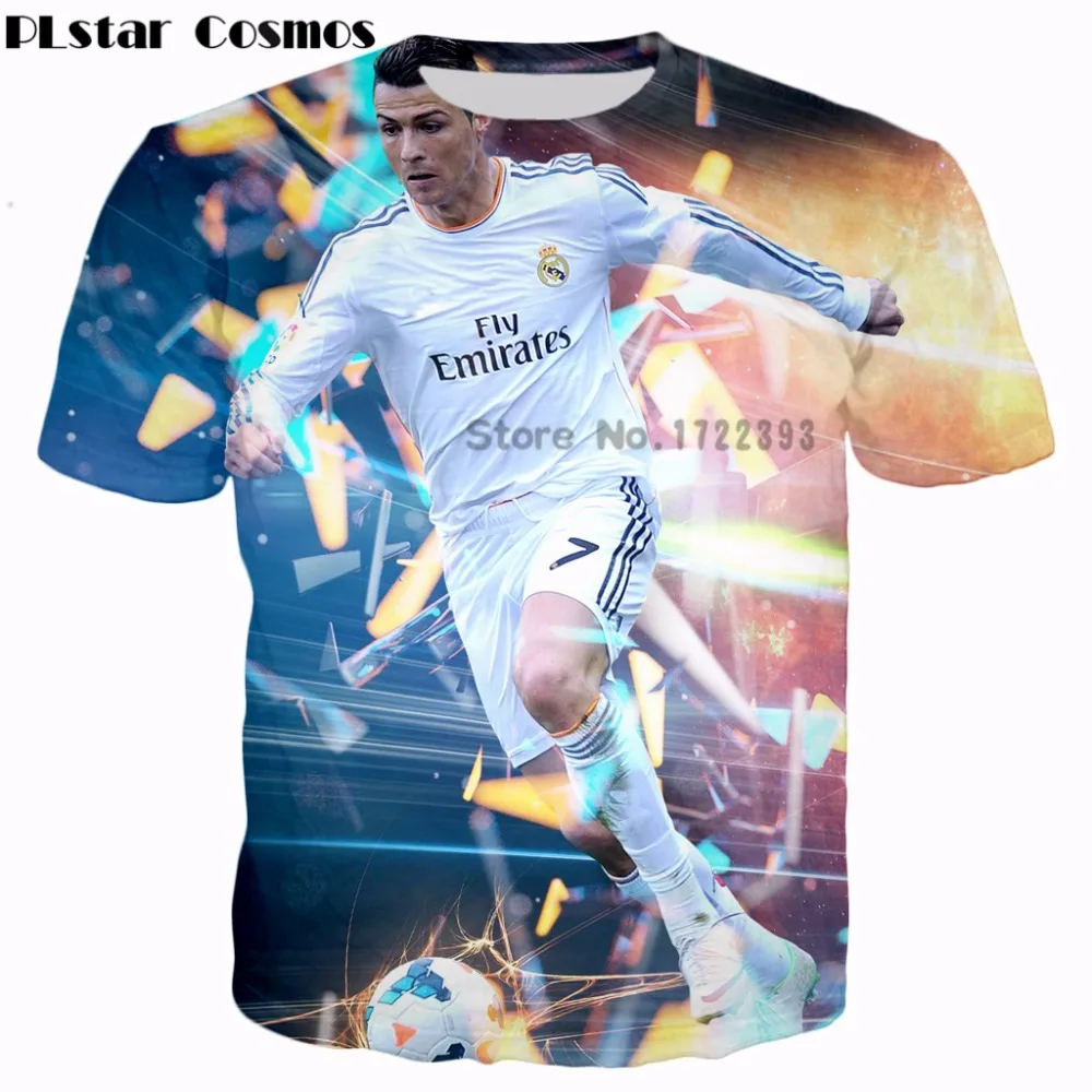 Футболка PLstar Cosmos Мужская/женская повседневная с принтом Криштиану Роналду|t-shirt