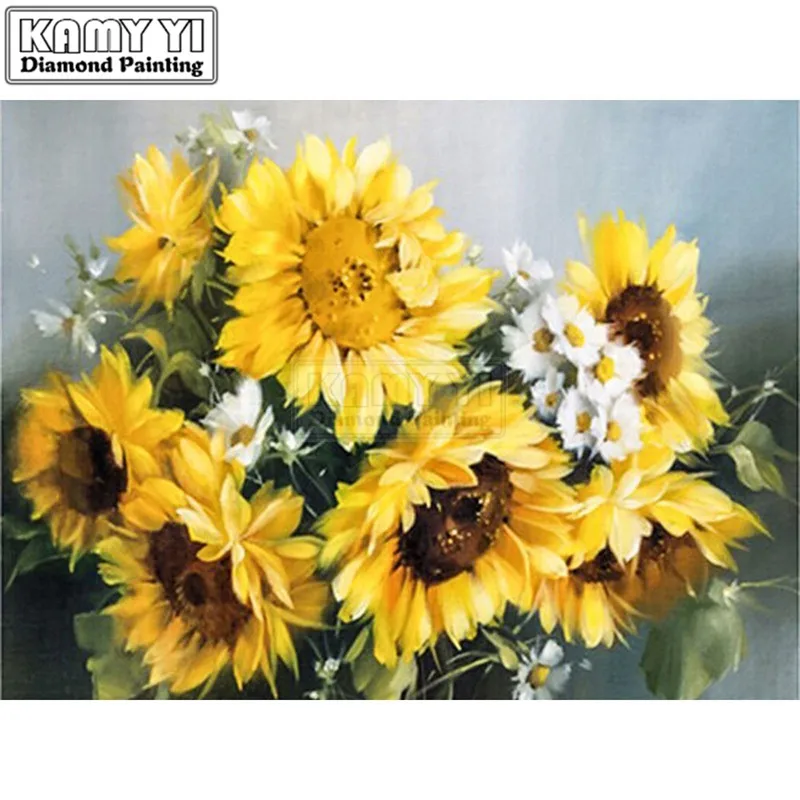 

Diamond Embroidery Sunflower DIY Diamond Painting Flower Cross Stitch Home Decor Picture Of Rhinestone Full Square Drill LK1