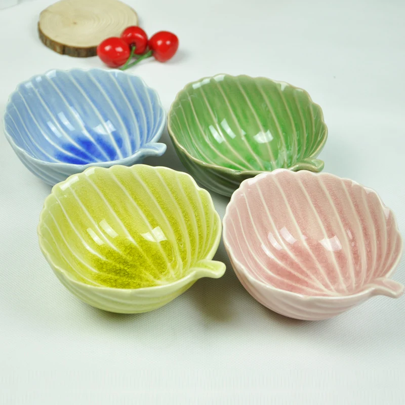 leaves shape bowl ceramic mixing bowl beautiful salad bowl crack unique