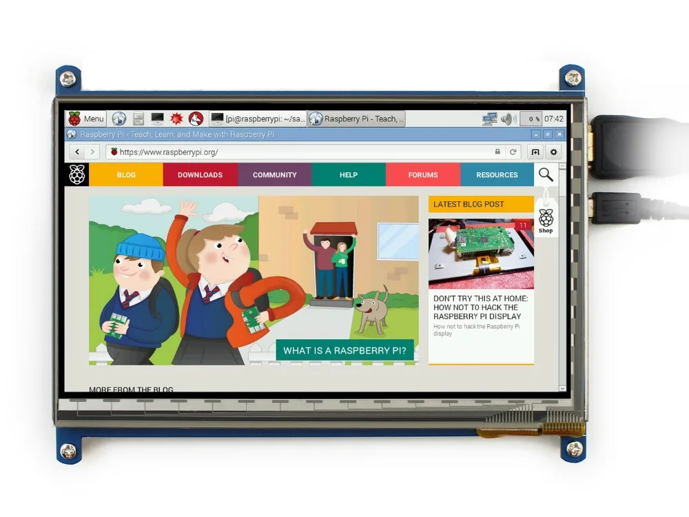 

module Waveshare RPi 7inch Rev2.1 1024*600 HDMI IPS Touch Screen Raspberry Pi 2B/3 B LCD Display Support Raspbian Ubuntu