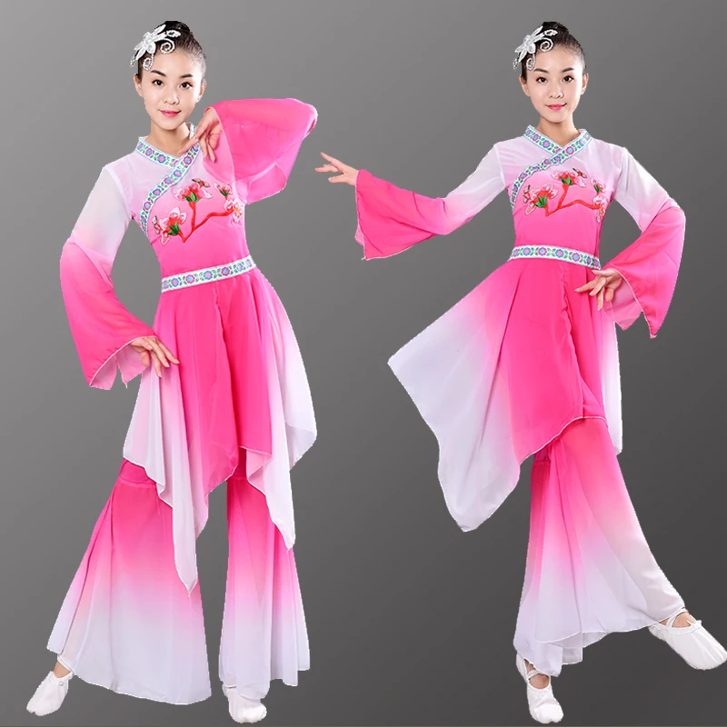 

Chinese style outfit women new style hmong elegant fan dance costume national wind dance performance clothing
