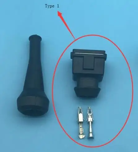 30 шт. EV1 PA66 2 pin топливная заглушка инжектора Tyco/amp Авто жгут проводов разъем с резиновой загрузкой